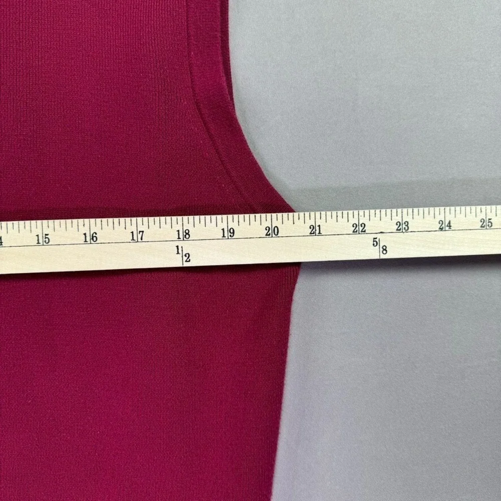 Vintage‎ Eddie Bauer Sweater Vest Men L Supima Cotton Pima V Neck Burgundy